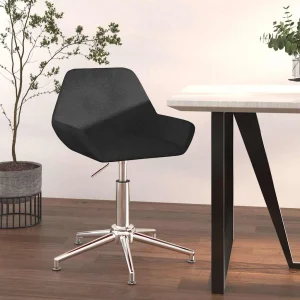 Chaise pivotante de bureau 50 x 51 x 90 cm noir tissu – vue d’ensemble