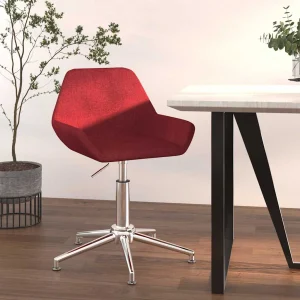 Chaise pivotante de bureau 50 x 51 x 90 cm rouge bordeaux tissu – vue d’ensemble