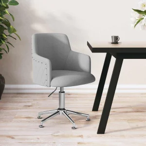 Chaise pivotante de bureau 50 x 51 x 93 cm gris clair tissu – vue d’ensemble