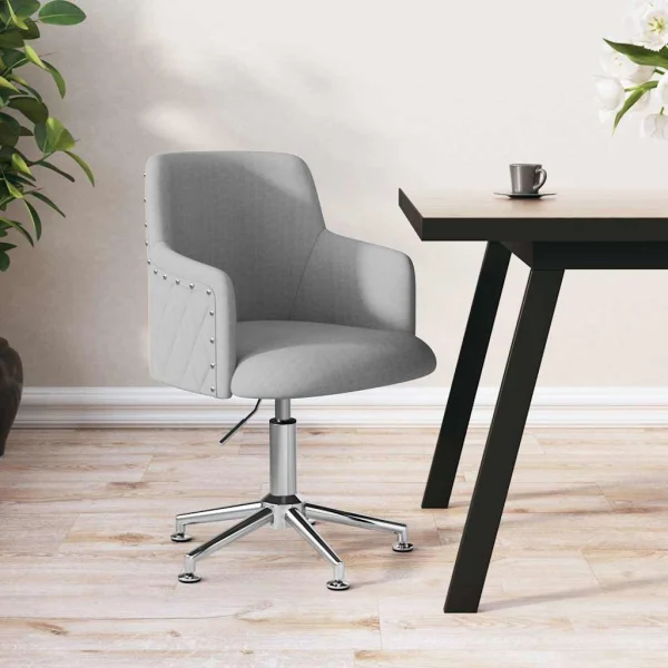 Chaise pivotante de bureau 50 x 51 x 93 cm gris clair tissu – vue d’ensemble