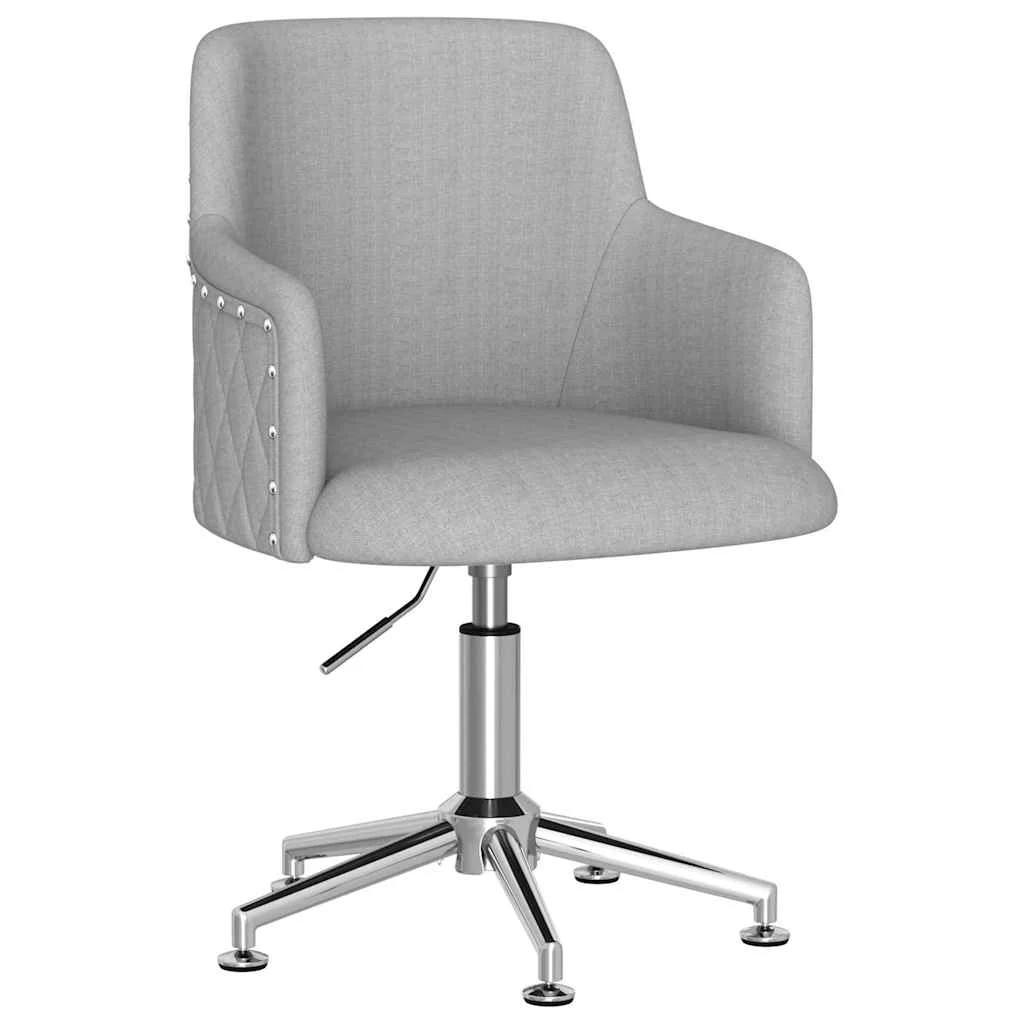 Chaise pivotante de bureau 50 x 51 x 93 cm gris clair tissu – vue de face