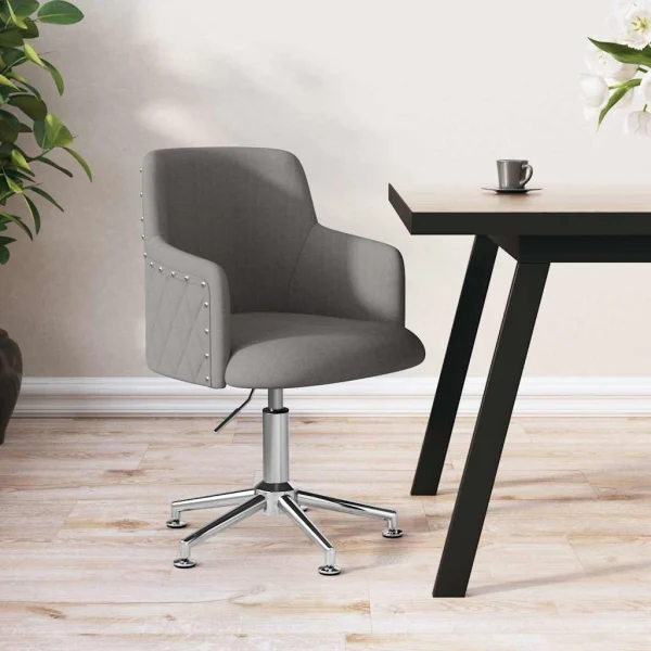 Chaise pivotante de bureau 50 x 51 x 93 cm gris foncé tissu – vue d’ensemble