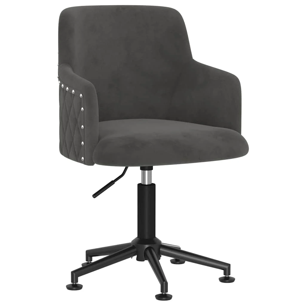 Chaise pivotante de bureau 50 x 51 x 93 cm gris foncé velours – vue de face