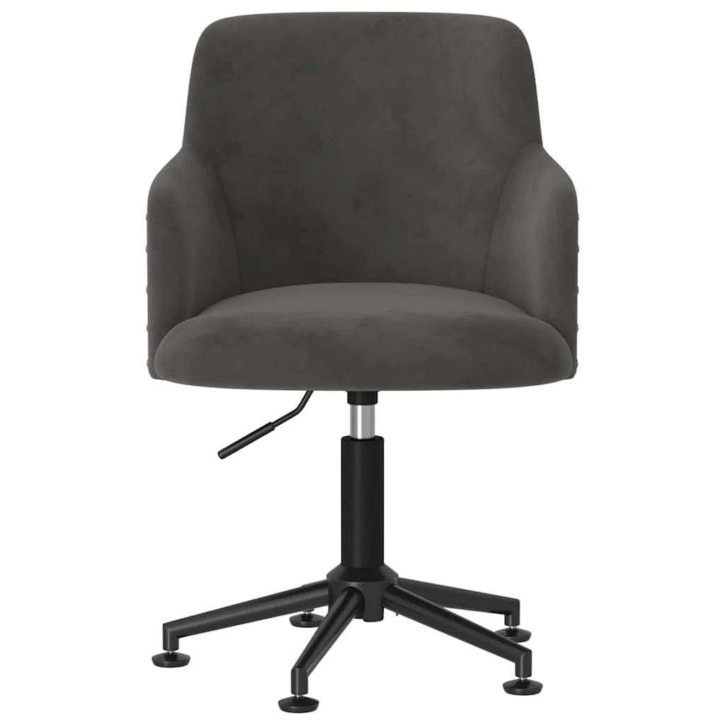 Chaise pivotante de bureau 50 x 51 x 93 cm gris foncé velours – vue de côté