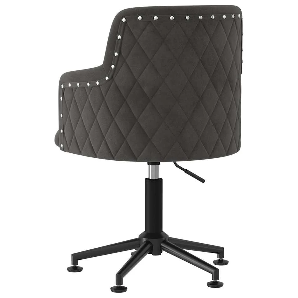 Chaise pivotante de bureau 50 x 51 x 93 cm gris foncé velours – vue de détail