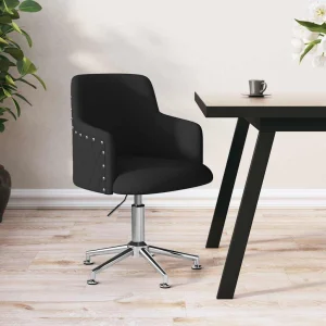 Chaise pivotante de bureau 50 x 51 x 93 cm noir tissu – vue d’ensemble