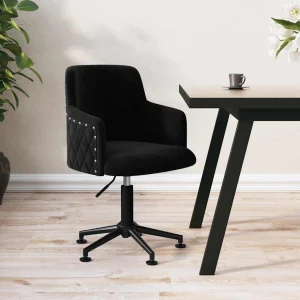 Chaise pivotante de bureau 50 x 51 x 93 cm noir velours – vue d’ensemble