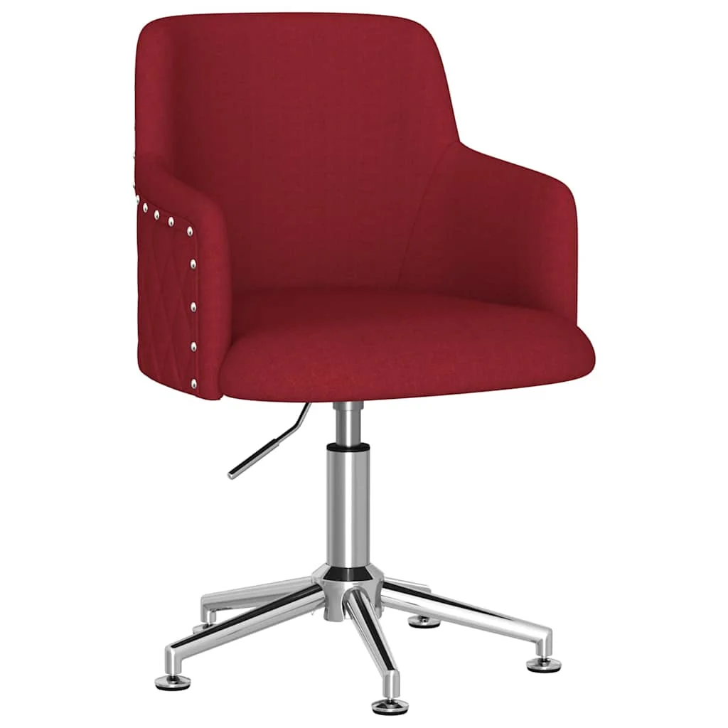 Chaise pivotante de bureau 50 x 51 x 93 cm rouge bordeaux tissu – vue de face