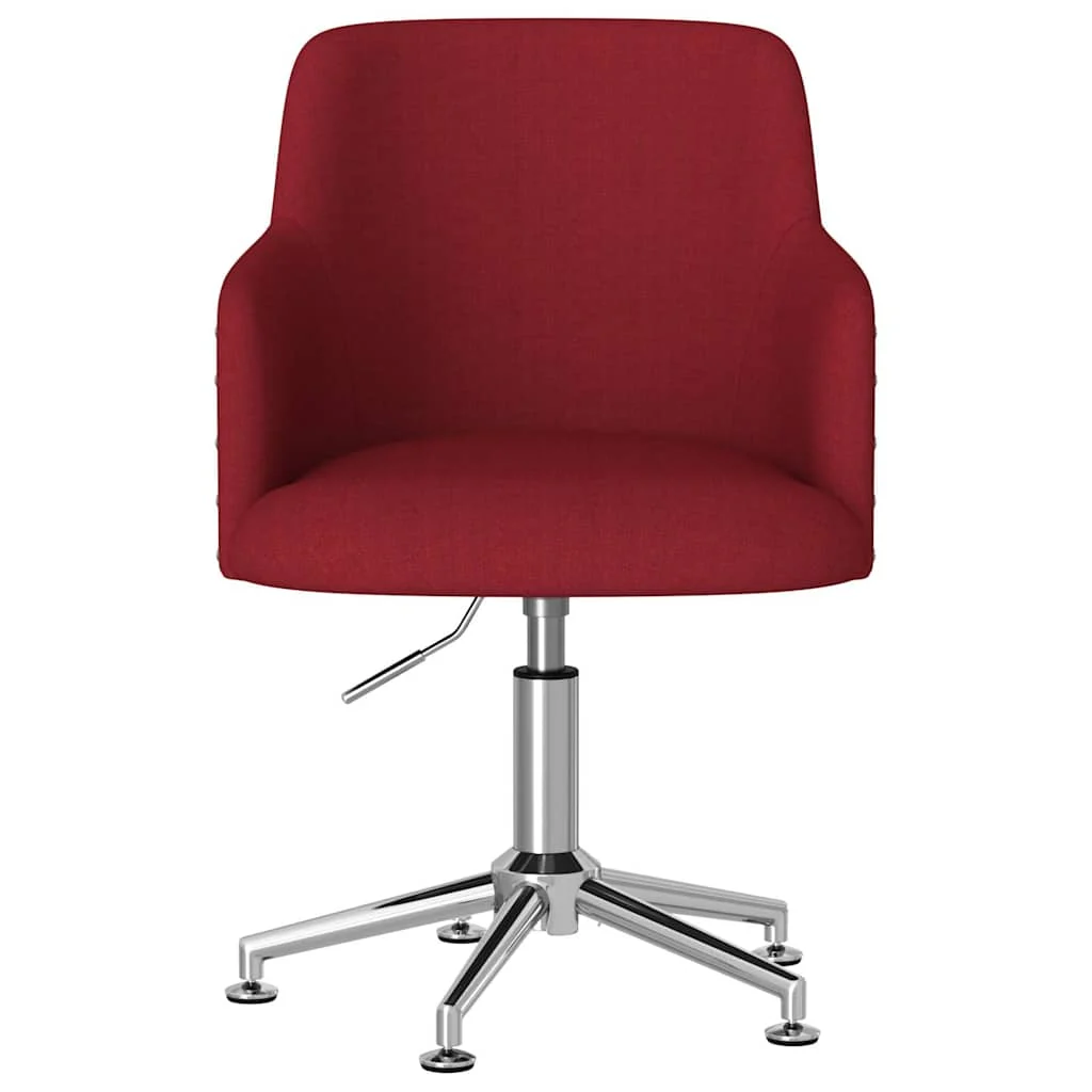 Chaise pivotante de bureau 50 x 51 x 93 cm rouge bordeaux tissu – vue de côté