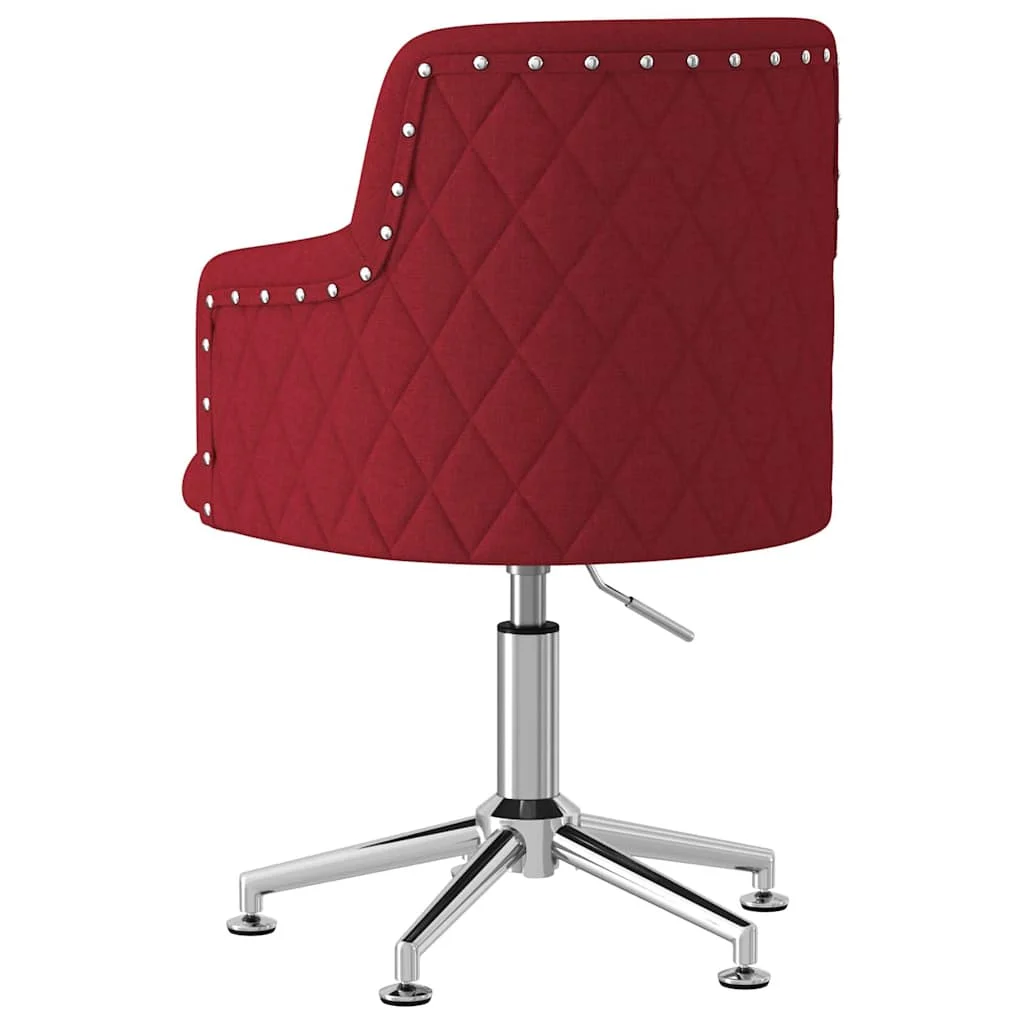 Chaise pivotante de bureau 50 x 51 x 93 cm rouge bordeaux tissu – vue de détail