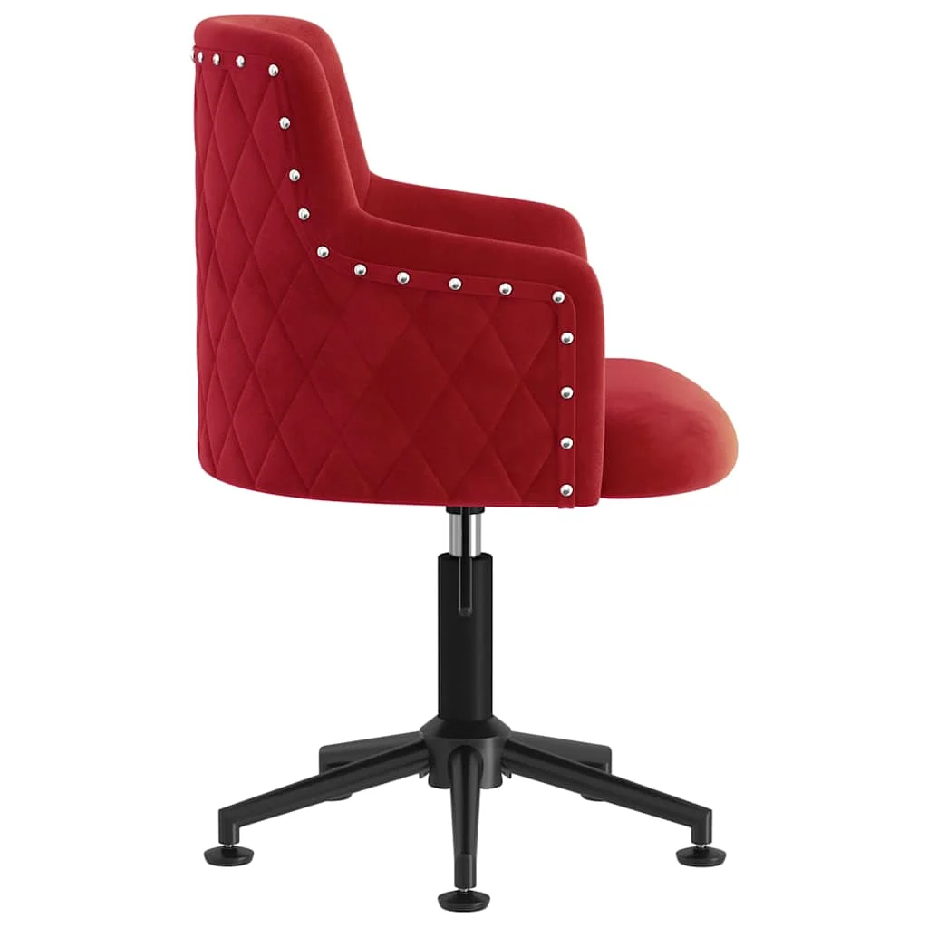 Chaise pivotante de bureau 50 x 51 x 93 cm rouge bordeaux velours – vue en situation