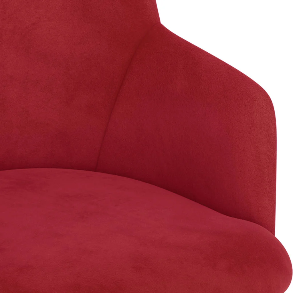 Chaise pivotante de bureau 50 x 51 x 93 cm rouge bordeaux velours – vue de dessus