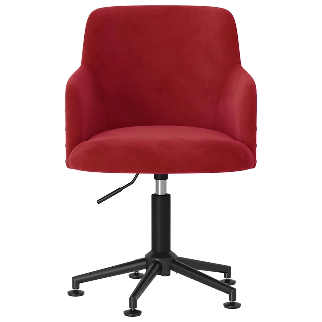 Chaise pivotante de bureau 50 x 51 x 93 cm rouge bordeaux velours – vue de côté