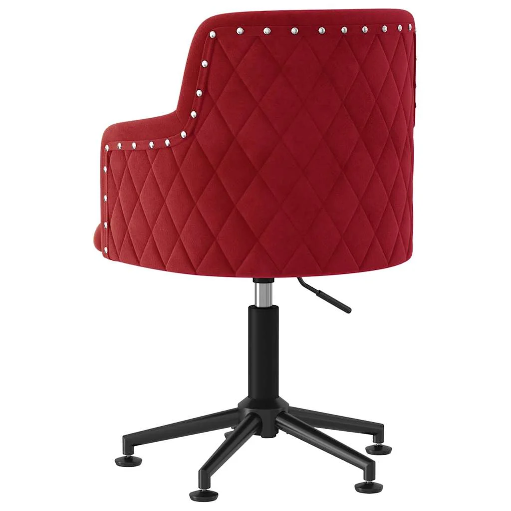Chaise pivotante de bureau 50 x 51 x 93 cm rouge bordeaux velours – vue de détail