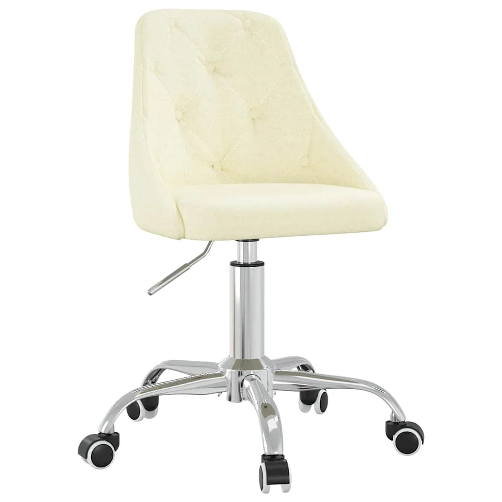 Chaise pivotante de bureau 50 x 51 x 94 cm crème tissu – vue de face