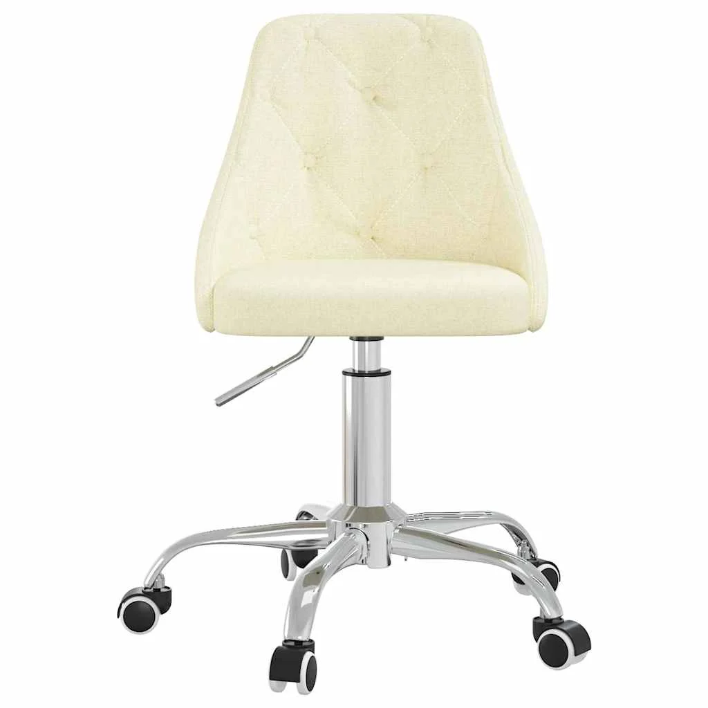 Chaise pivotante de bureau 50 x 51 x 94 cm crème tissu – vue de côté
