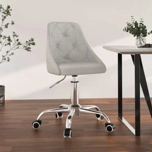 Chaise pivotante de bureau 50 x 51 x 94 cm gris clair tissu – vue d’ensemble