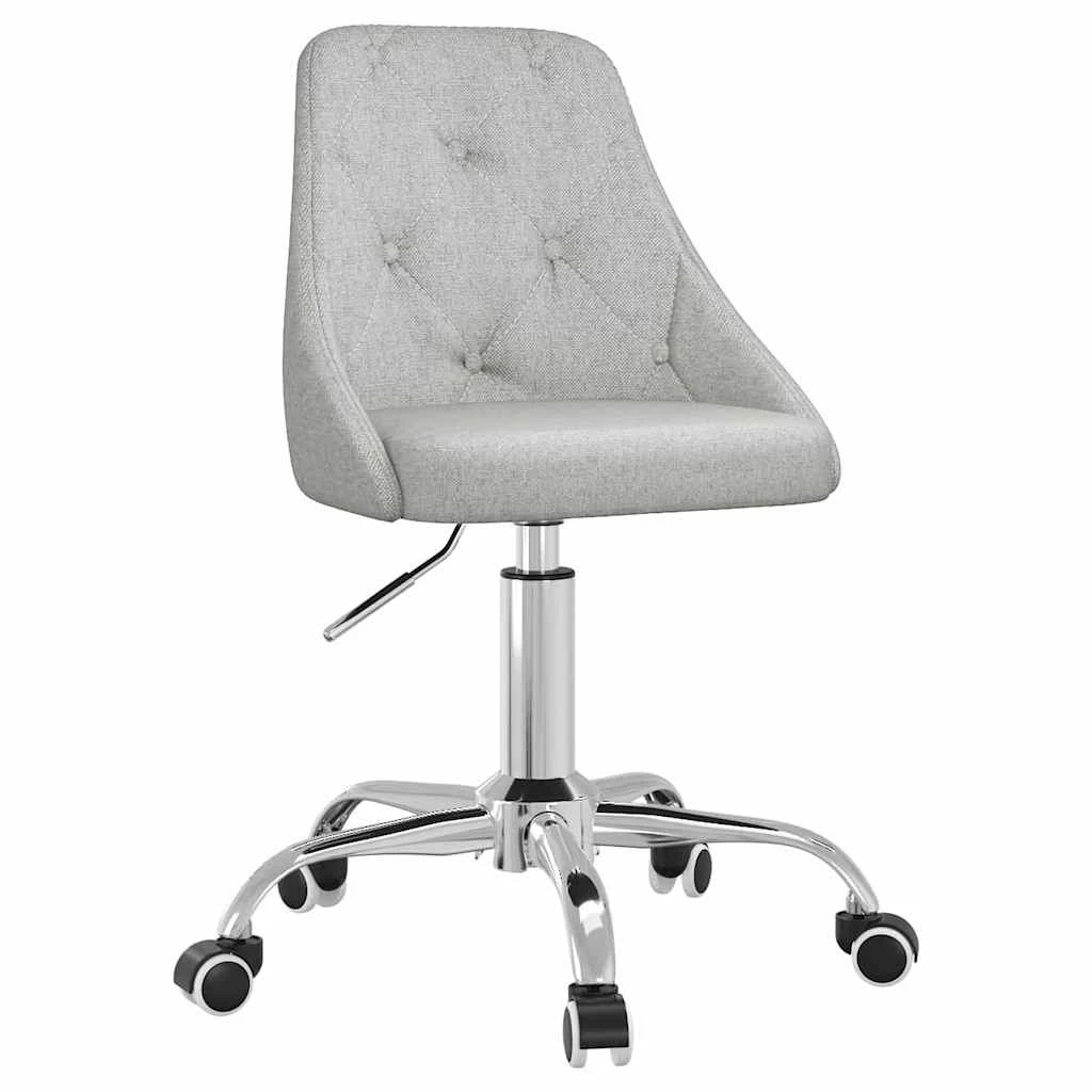 Chaise pivotante de bureau 50 x 51 x 94 cm gris clair tissu – vue de face