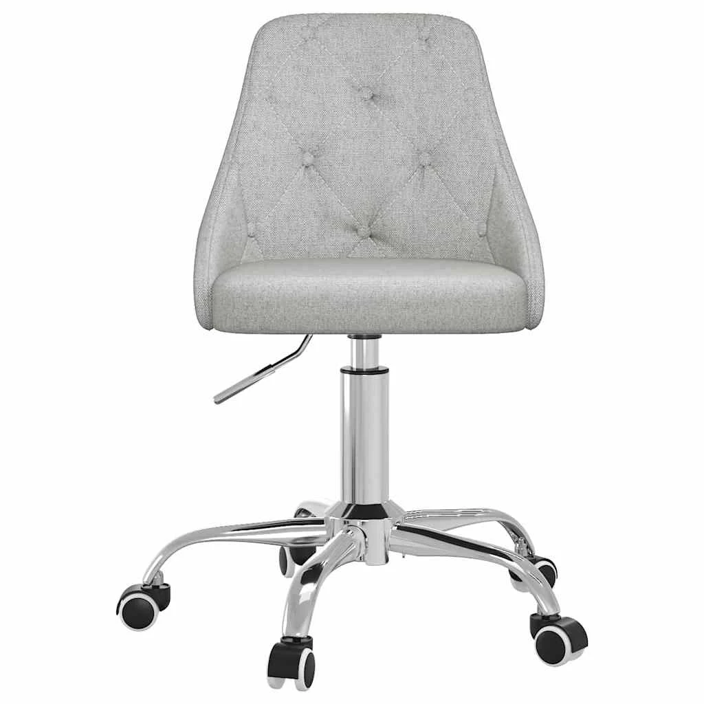 Chaise pivotante de bureau 50 x 51 x 94 cm gris clair tissu – vue de côté