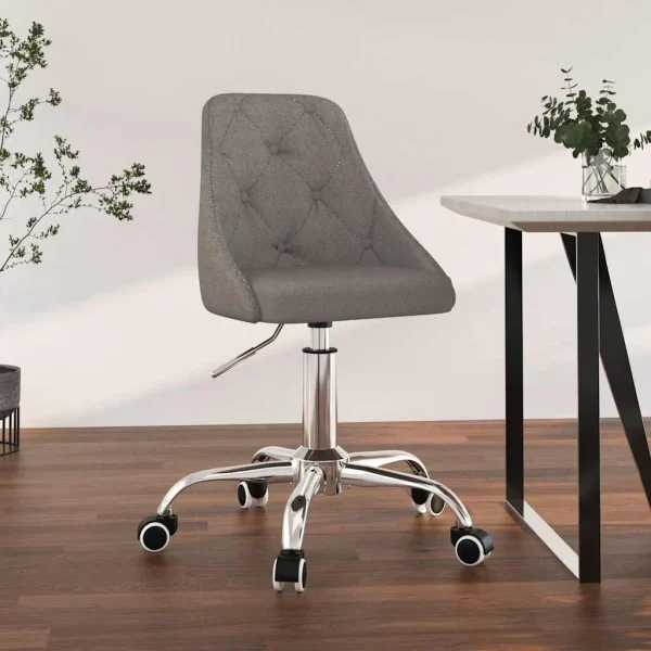 Chaise pivotante de bureau 50 x 51 x 94 cm gris foncé tissu – vue d’ensemble