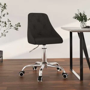 Chaise pivotante de bureau 50 x 51 x 94 cm noir tissu – vue d’ensemble