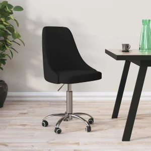 Chaise pivotante de bureau 50 x 51 x 94 cm noir tissu – modèle 2 – vue d’ensemble