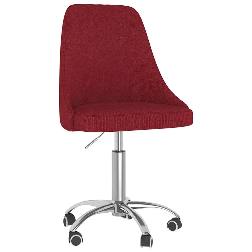 Chaise pivotante de bureau 50 x 51 x 94 cm rouge bordeaux tissu – vue de face