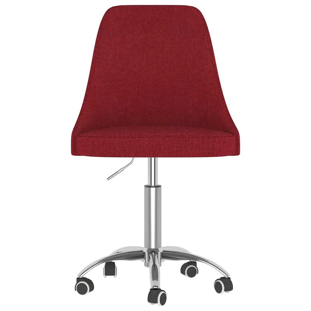 Chaise pivotante de bureau 50 x 51 x 94 cm rouge bordeaux tissu – vue de côté