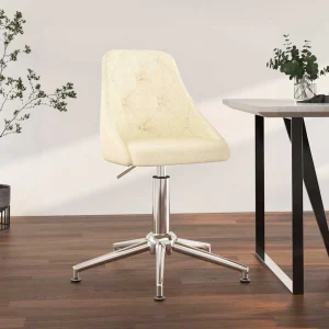 Chaise pivotante de bureau 50 x 51 x 95 cm crème tissu – vue d’ensemble
