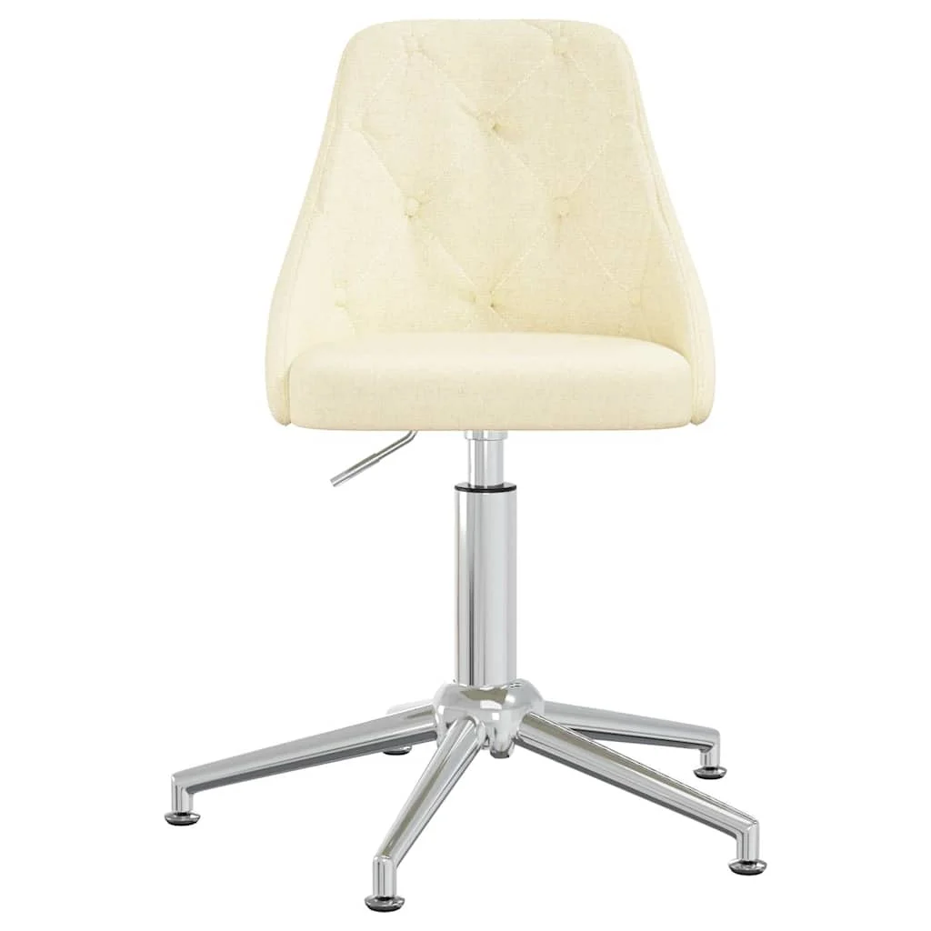 Chaise pivotante de bureau 50 x 51 x 95 cm crème tissu – vue de côté