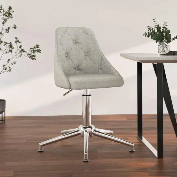 Chaise pivotante de bureau 50 x 51 x 95 cm gris clair tissu – vue d’ensemble