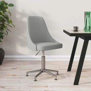 Chaise pivotante de bureau 50 x 51 x 95 cm gris clair tissu – modèle 2 – vue d’ensemble