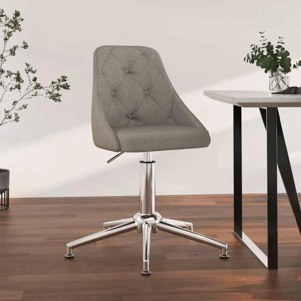 Chaise pivotante de bureau 50 x 51 x 95 cm gris foncé tissu – vue d’ensemble