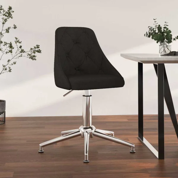 Chaise pivotante de bureau 50 x 51 x 95 cm noir tissu – vue d’ensemble