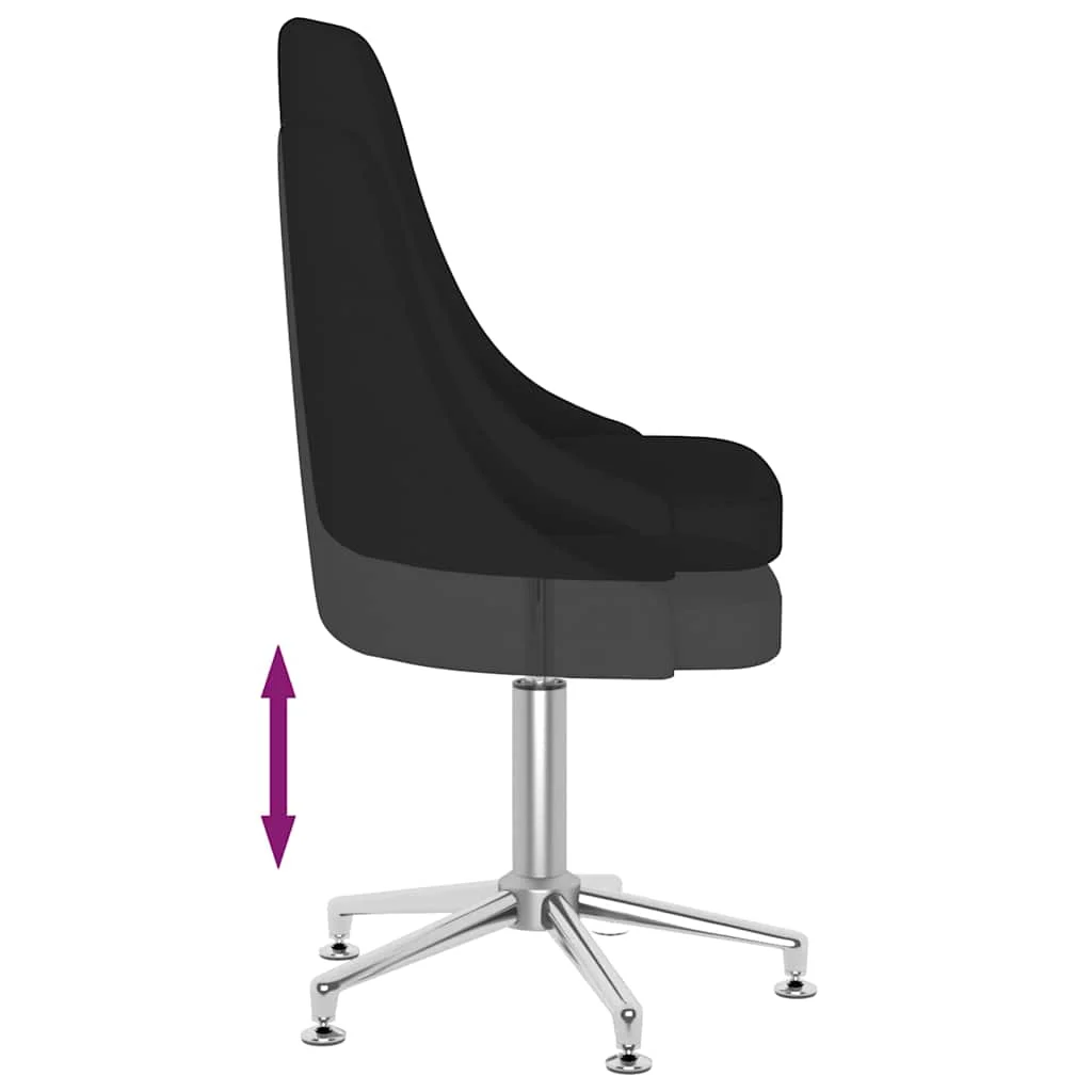 Chaise pivotante de bureau 50 x 51 x 95 cm noir tissu – modèle 2 – vue de dessus