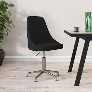 Chaise pivotante de bureau 50 x 51 x 95 cm noir tissu – modèle 2 – vue d’ensemble