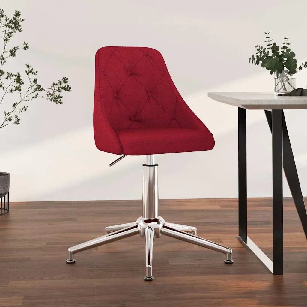 Chaise pivotante de bureau 50 x 51 x 95 cm rouge bordeaux tissu – vue d’ensemble