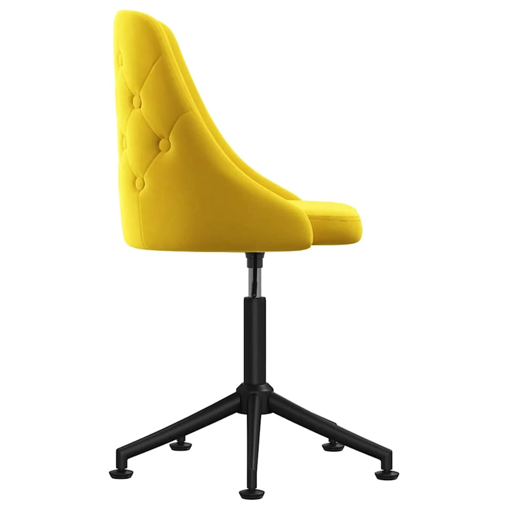 Chaise pivotante de bureau 50 x 55 x 92 cm jaune moutarde velours – vue en situation