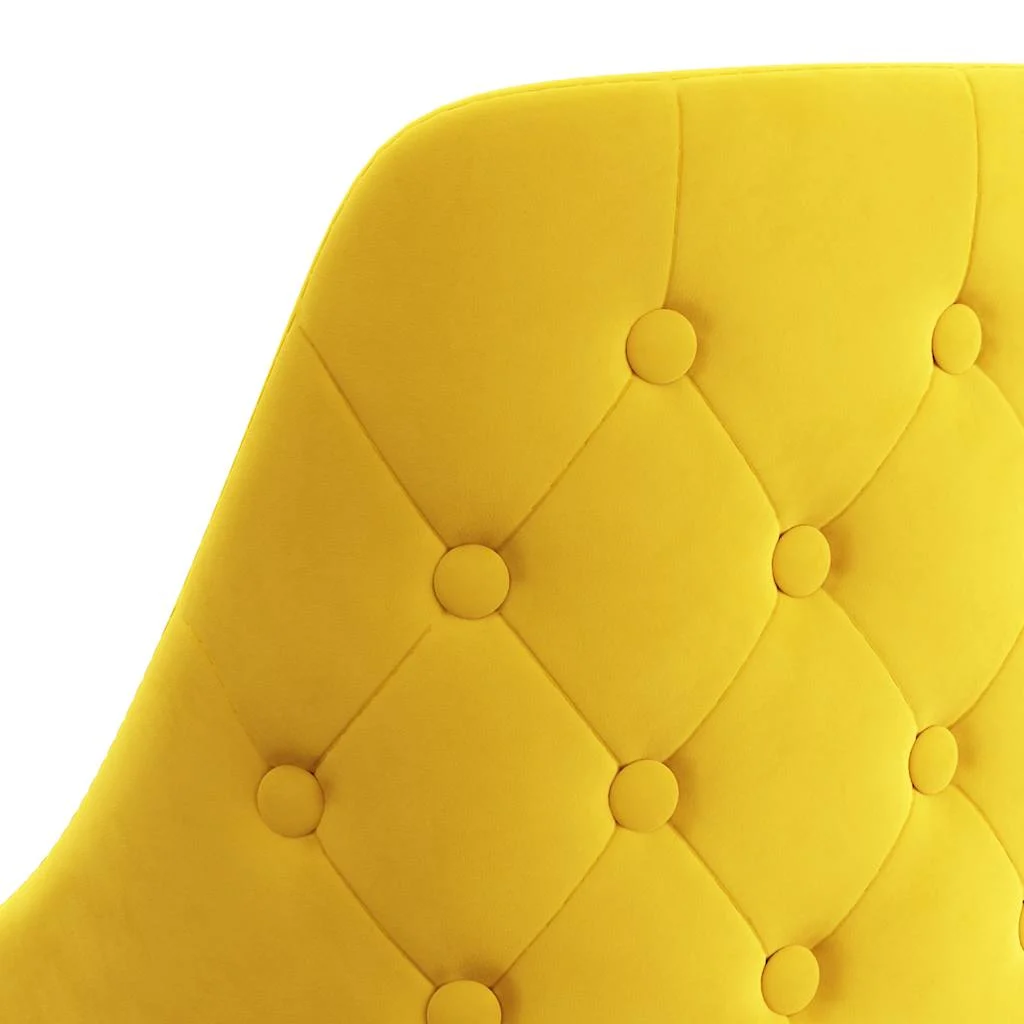Chaise pivotante de bureau 50 x 55 x 92 cm jaune moutarde velours – vue de dessus