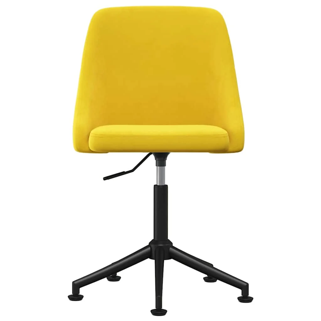 Chaise pivotante de bureau 50 x 55 x 92 cm jaune moutarde velours – vue de côté