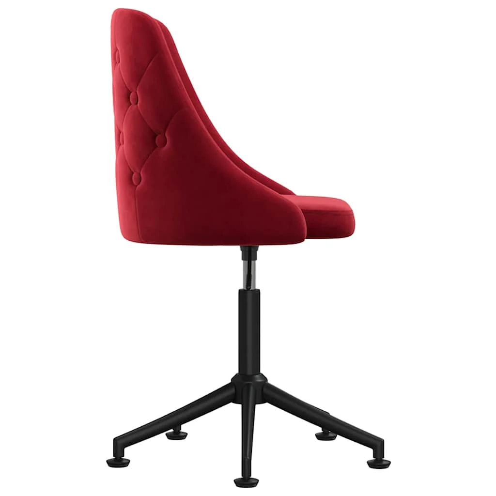 Chaise pivotante de bureau 50 x 55 x 92 cm rouge bordeaux velours – vue en situation