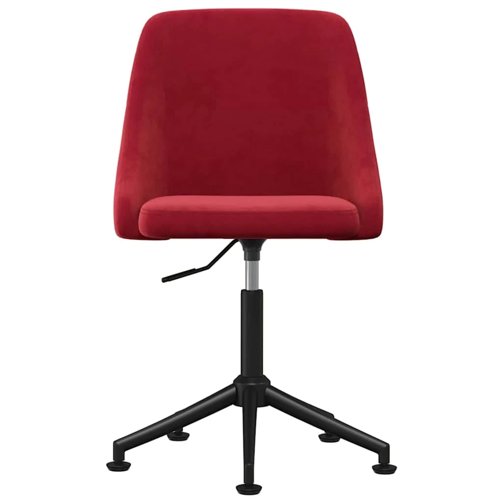Chaise pivotante de bureau 50 x 55 x 92 cm rouge bordeaux velours – vue de côté