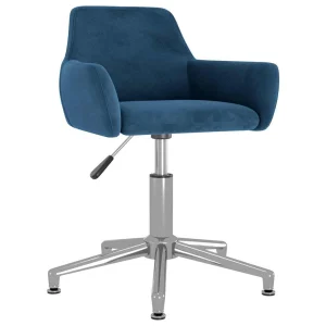 Chaise pivotante de bureau 51 x 52 x 81 cm bleu velours – vue d’ensemble