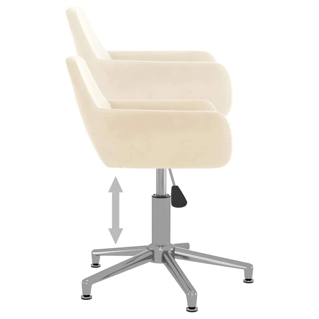 Chaise pivotante de bureau 51 x 52 x 81 cm crème velours – vue de dessus