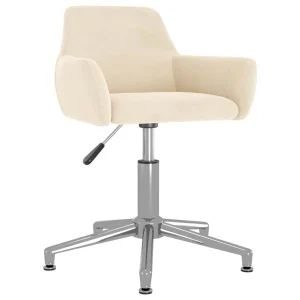 Chaise pivotante de bureau 51 x 52 x 81 cm crème velours – vue d’ensemble