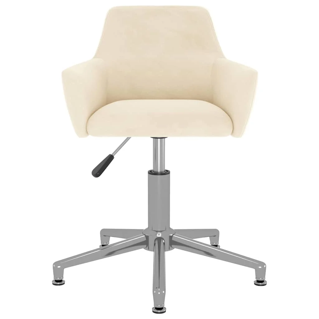 Chaise pivotante de bureau 51 x 52 x 81 cm crème velours – vue de face