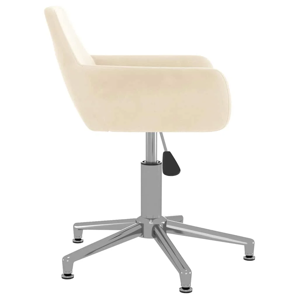 Chaise pivotante de bureau 51 x 52 x 81 cm crème velours – vue de côté