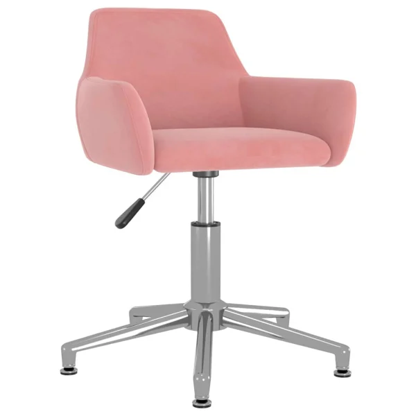 Chaise pivotante de bureau 51 x 52 x 81 cm rose velours – vue d’ensemble