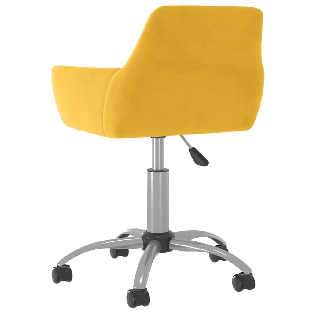 Chaise pivotante de bureau 51 x 52 x 84 cm jaune velours – vue de détail