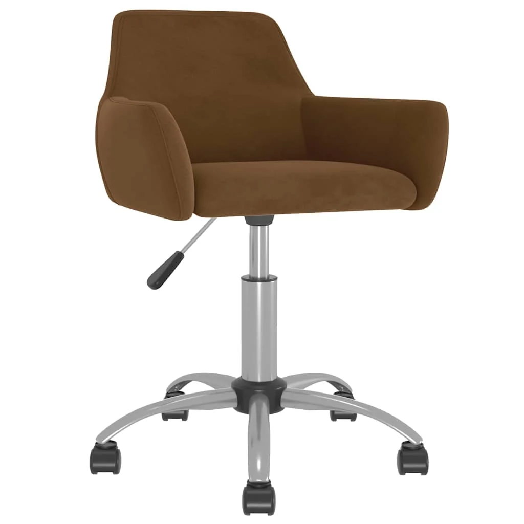 Chaise pivotante de bureau 51 x 52 x 84 cm marron velours – vue d’ensemble